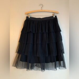 Ark nc. Tulle midi skirt layered tiered party holiday black size large